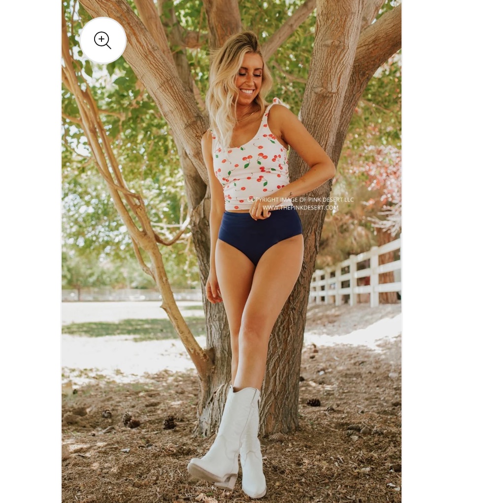 High Waist Swim Bottoms - Vintage Cut From Pink Desert — image 2 of 7